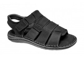 Sandale barbati casual din piele naturala negru bufo GKR47BN